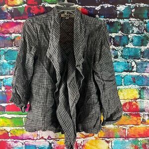 Flax Linen Cardigan Waterfall Wrap Lagenlook Size Small